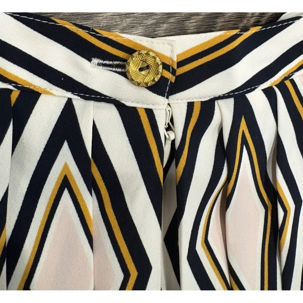 Tory Burch Faye Culotte Pants Sz 14 Ivory Solitaire Diamond Print Wide Leg Crop
